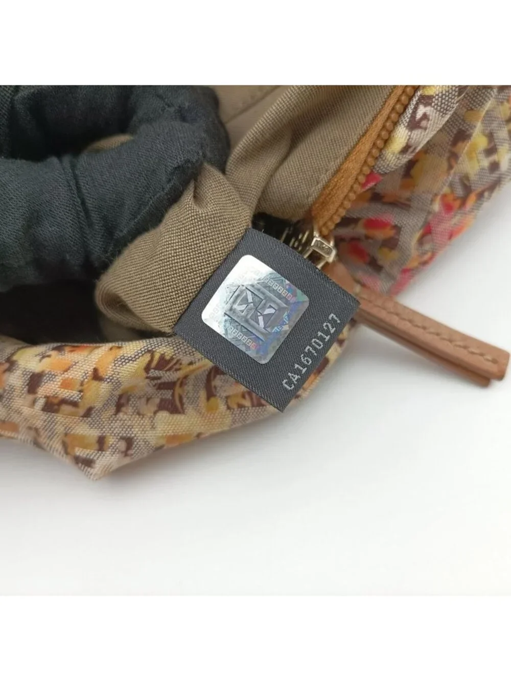 Fendi Zucchino Pattern Brown Multicolor Canvas Handbag